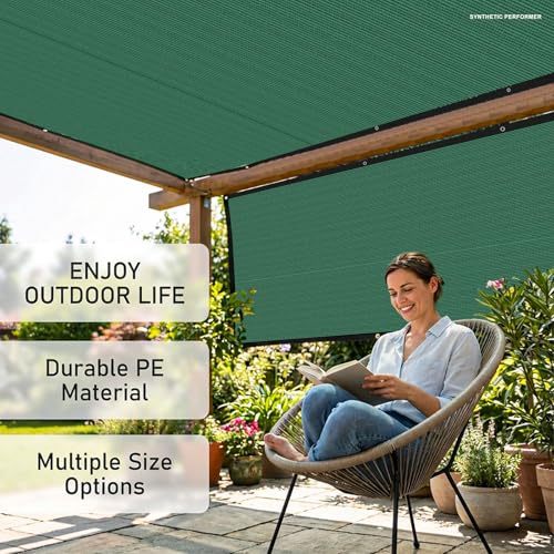 80% Sun Shade Cloth,Pergola Shade Cover Canopy with Grommets,Sun Screen Fabric Tarp for Patio,Outdoor,Garden,Backyard[Green5×10FT] - size: 5×10FT