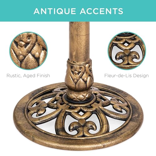 32inch Antique Bird Bath Outside Garden Weather Resistant Polyresin Backyard Expressions - color: Bronze