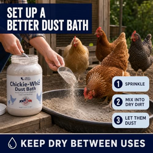 5.5lb Chickie-Whiz Chicken Dust Bath - Made in USA - All Natural Volcanic Ash Dust Bath for Chickens - Healthier Eggs & Feathers - Chicken Coop Accessories for Farms by Billy Buckskin Co. - size: 1 x 5.5 LB