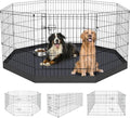 Artmalle 30-Inch Dog Playpen with Bottom Pad, 8-Panel Rustproof Fence | 30-inch rustproof 8-panel dog playpen with bottom pad, foldable setup and flexible shapes for indoor or outdoor use. - style: 24'' x 30'' with Bottom cover