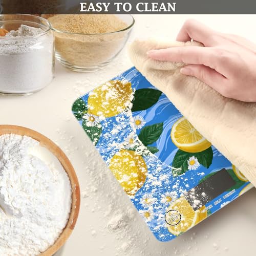 Food Scale Kitchen Scale Food Weight Scales Digital Weight Grams and Ounces Small Electronic Food Scale for Baking Cooking Blue Wave Lemons Daisy - color: Blue Wave Lemons Daisy