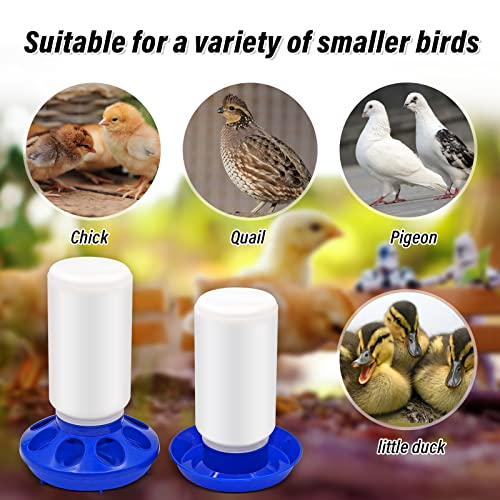 Chicken Feeder and Waterer Kit Set Automatic Chicken Waterer Feeder Poultry Duck Quail Chick Baby Bird Water Dispenser no Waste Poultry Coop Accessories Supplies(Blue) - color: Blue
