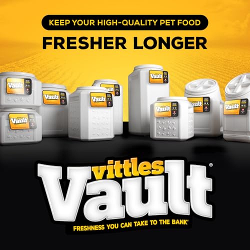 Vittles Vault Traditional Pet Food Storage Container For Dog Kibbles/Bird Seed/Oatmeal/Rice/Flour/Cereal, BPA Free Plastic, Sealed Airtight For Cat Food, Up To 60 lb, Made in USA, With Scoop, Gray - size: 60 Pounds