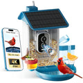 Bird Feeder with Camera, 4K UHD AI Video Bird Feeder Camera, Solar Powered Smart Bird Feeder with Camera for Outside, Instant Arrival Alerts, 3-in-1 Design, Ideal Gifts for Bird Lovers, Blue - color: Blue