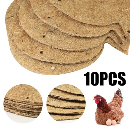 Chicken Nesting Pads, Chick Nest Box Liners, Natural Jute Fiber Chicken Nest Box Bedding, Ideal for Hens to Lay Eggs (10Pcs)