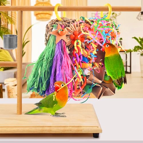 KATUMO Bird Toys, Grass Mat Foraging Chew Toy for Parakeet Cockatiel | Natural Grass Mat Toy Satisfies Birds Chewing & Foraging, Easy Hanging, Perfect for Conure, Lovebird and Small Medium Birds - color: natural