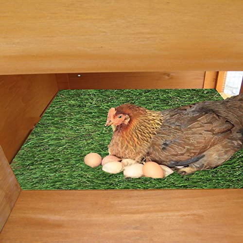 Chickens Nesting Box Pads 6 Pcs Washable Fake Turf Mats Grass Carpet Reusable Hens Nest Boxes Pad Chicken Coop Bedding for Laying Eggs (12 x 12 x 0.78 Inches) - color: 【Green】