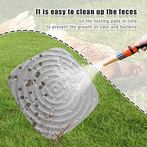 Chicken Nesting Box Pads, Washable Nesting Pads for Chicken Coop Bedding Nest Box Liners Reusable Nesting Pads for Laying Eggs Chicken Coop Accessories Grey 12''x12'' 6 Pictures Skimzy