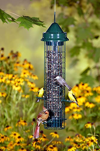 Squirrel Buster Classic Squirrel-proof Bird Feeder w/4 Feeding Ports, 2.4-pound Seed Capacity | Four feeding ports, weight-sensitive closure, seed ventilation, wire mesh for shared feeding