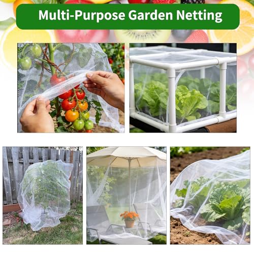 Garden Netting, 4'x25' Plant Netting Pest Barrier Bird Mosquito Net for Garden Protection, Garden Plant Cover Row Cover Raised Bed Screen Mesh for Vegetables Fruits Flowers Crops Plants Greenhouse - size: 4ft x 25ft