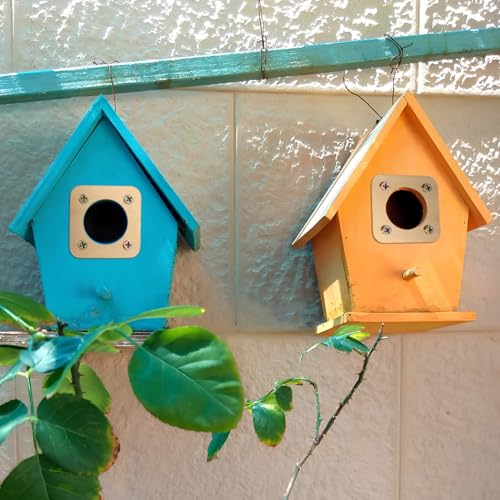POPETPOP Birdhouse Predator : 8Pcs Metal Birdhouse Hole Protector with Screws Predator Guards for Houses - House Entry Copper Portal Hole Protector, Golden