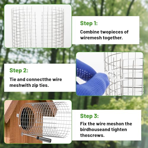 2Pcs Bluebird House Protector Guards, Stainless Steel Birdhouse Hole Entrance Protector for Birdhouse Entrance Protection By Keeping Out Predators and Their Babies Safe
