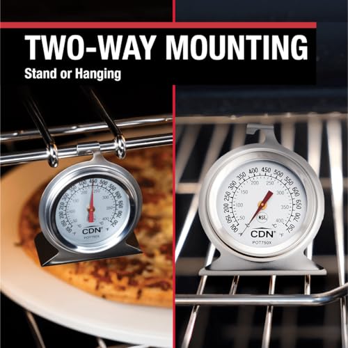 CDN High Heat Oven Thermometer | ProAccurate® | NSF Certified | 100-750°F Range | For Broiling, Roasting, High-Temp Cooking | Lab Glass Lens | POT750X - style: ProAccurate High Heat Oven Thermometer