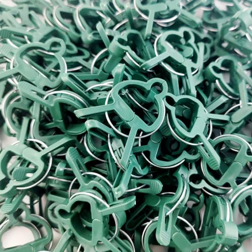 GXXMEI 100PCS Plant Clips Garden Clips for Tomato Cage, Tomatoes Clips Plant Support Clips for Bamboo Stakes, Climbing Plants, Vines, Gentle Plant & Flower Trellis Clips for Plant Stalks, Stems