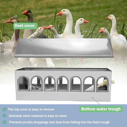 Automatic Chicken Waterer Stainless Steel Pigeon Water Poultry Water Dispenser Automatic Filling Water with Float Valve for Turkey Quail Duck Goose