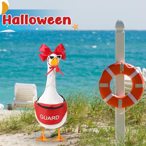 Bikini Porch Goose Outfits with Sunglasses and Swimming Tube for 23" Summer Goose Costume Garden Patio Statue Decor(Coach) - style: Coach