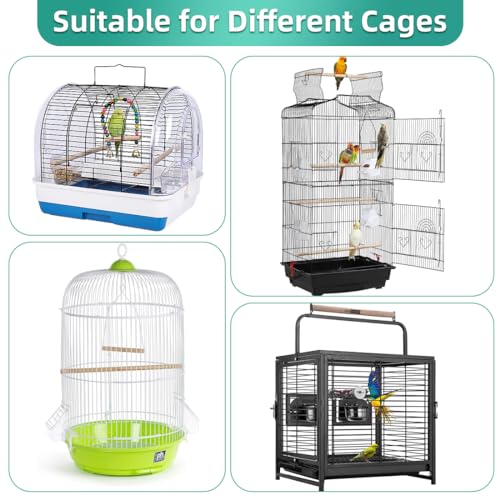 Bird Cage Seed Catcher, Seed Catcher Guard Net Cover, Parrot Nylon Mesh Net Cover, Universal Soft Airy Cage Net Stretchy Skirt for Round Square Cages (Star-Black, 15.7" x87") - color: Star-black, size: 15.7" x87"