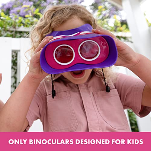 Educational Insights GeoSafari Kidnoculars Pink - Toy Binoculars for Kids, Outdoor Toys for Kids Ages 4-8, Toddler Camping and Nature Toys, Lightweight Binoculars with Neck Strap, Bird Watching Gear - color: Pink/Purple