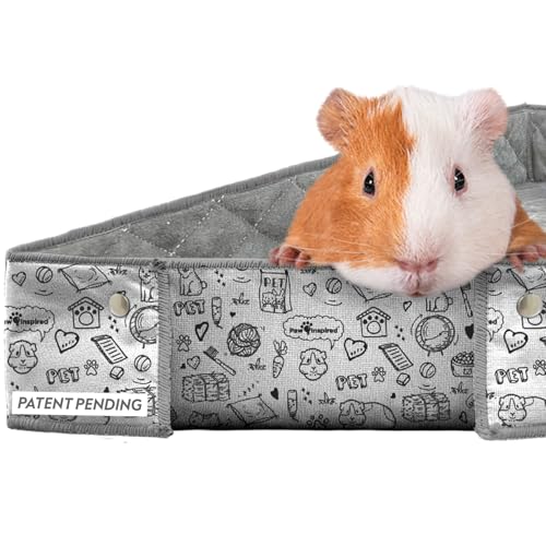Paw Inspired Critter Box Cage Liner, Raised Sides, C&C 2x5 Size | Washable Fleece Bedding for Guinea Pigs Rabbits, Hamsters, Small Animals, Edge Protected Pee Pads - size: C&C 2x5 (14" Grids)