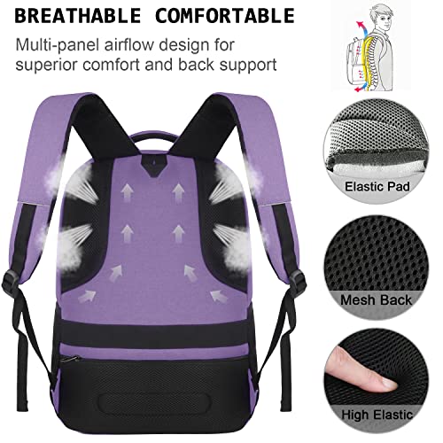 Laptop Backpack,Business Travel Anti Theft Slim College Backpack | Water Resistant Durable Computer Bag Gift for Women & Men Fits 15.6 Inch Laptop and Notebook - Purple - color: Purple, size: 15.6 Inch, style: Laptop