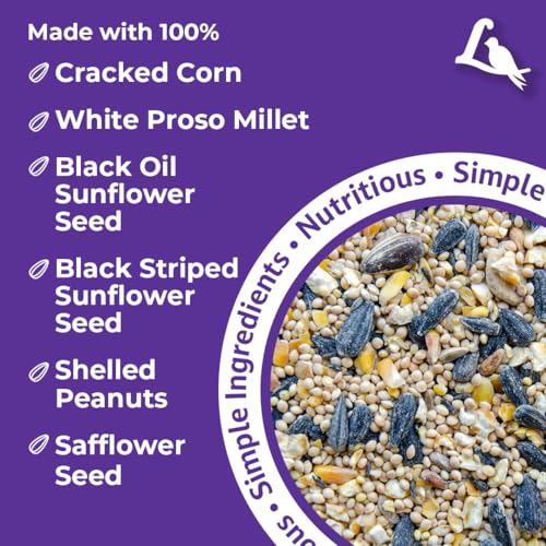 Lyric Wild Bird Mix - Includes Corn, Nuts, and Wild Bird Seed for Outside Feeders, Attracts Doves, Jays and Many More, 40 lb Bag | Includes corn, white millet, sunflower and safflower seeds and peanuts - Attracts Doves, Jays and many more