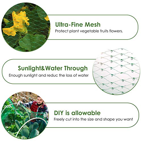 Ruolan Bird Netting for Garden Protect Vegetable Plants and Fruit Trees13X20Ft,Plastic Trellis Netting for Birds, Deer,Squirrels and Other Animals - size: 13X20