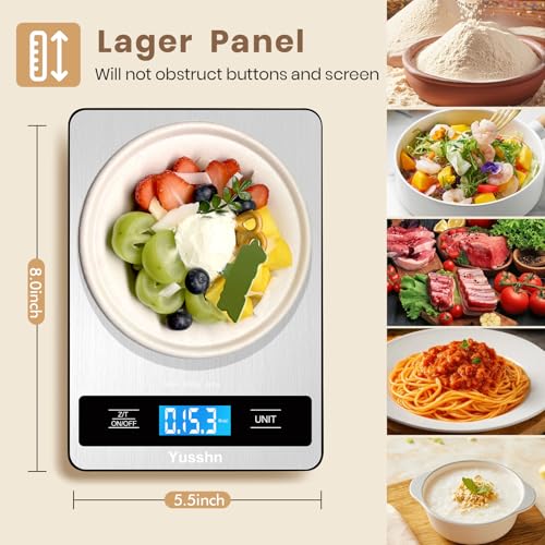 Food Scale, 11lb Kitchen Scale with 0.05oz/1g Precision, 6 Units Tare Function & LCD Display, Stainless Steel Digital Scale for Baking, Cooking, Meal Prep - Kitchen Gadgets & Gifts, Home Essentials