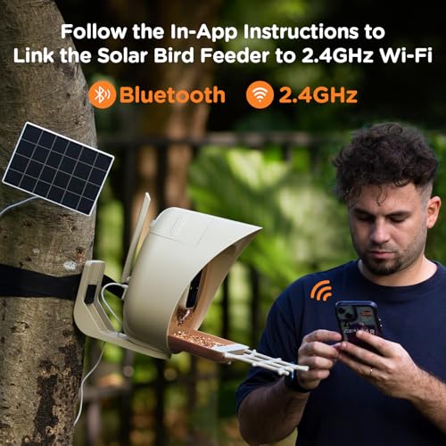 Bird Feeder with Camera Solar Powered, Smart Birds Feeder for Outside, AI Bird Identification Auto Capture Videos Pictures, 2K Live Feed Cam for Backyard, Ideal Gift for Birds Lover (Brown) - color: Brown