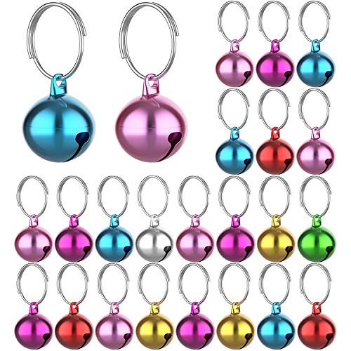 Outus 24 Sets of Cat Bells for Cat and Dog Collar Pendant Pet Bell Pet Pendant Accessories - color: Mixed Color
