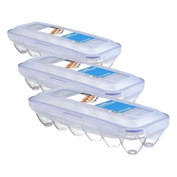 LocknLock Easy Essentials Specialty Dozen Egg Storage Container, 12-Cup (Pack of 3) - size: 12 Eggs (Pack of 3)