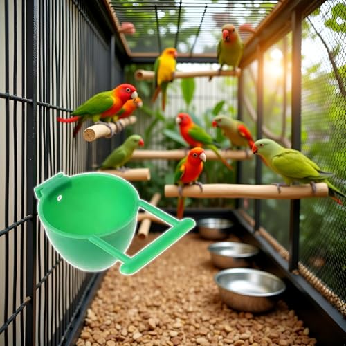 Green Parrot Feeder Bird Parrot Feeder Fruit Egg Container Holder Cage Hanging Pet Bird Supplies Creative and Exquisite Workmanship