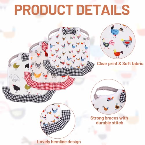 6 Pcs Chicken Saddle for Hens, Chicken Aprons Back Protector | Chickens Vest Jacket Saddles for Poultry Hen Feather Fixer Supplies (Elastic Strap) - style: Elastic Strap
