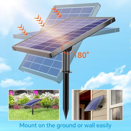Antfraer Solar Fountain Pump for Bird Bath 6.5W, Solar Water Pump with Dry-Run Protection, Solar Fountain with Double-Layer Nozzles & 5FT PVC Tubing for Small Pond Bird Bath Waterfall DIY - size: 6.5W