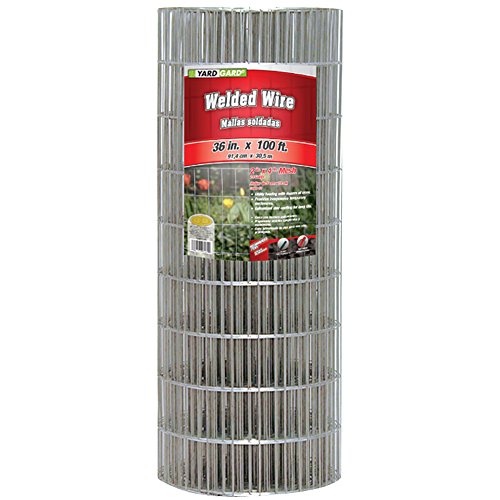 YARDGARD 2 in. x 4 in. Mesh Welded Wire Fence Roll, 36 in. x 100 ft., 14-Gauge Galvanized Steel Fence for Animal Enclosures, Garden Protection and Property Fencing, Rabbit Control an Utility Fence - size: 36 in. x 100 ft. x 14 ga.
