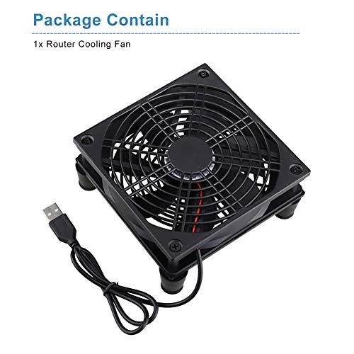 GDSTIME 120mm Router Fan Cooler, L/M/H 3 Speed Controller DC 5V USB Powered | Quiet, for Xbox Modem Routers Mini PC DVR TV Box Cooling - size: 120mm USB Fan