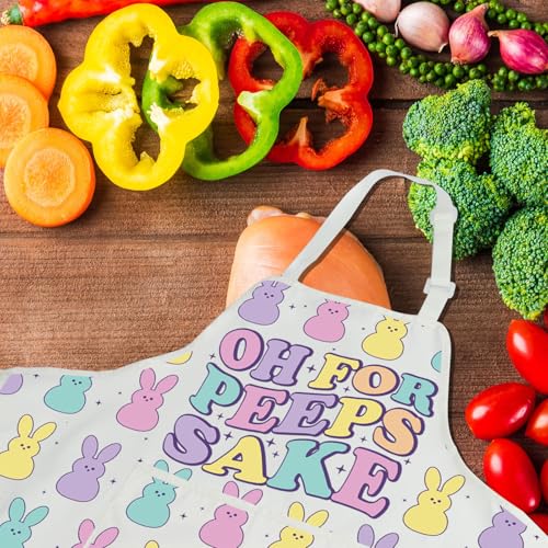 Oh For Peeps Sake Adjustable Apron With Pocket Happy Easter Gift Easter Peeps Squad Easter Kitchen Decor