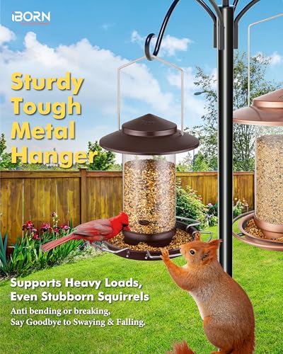 Bird feeders for Outdoors Metal Chew Resistant Brushed Bronze,1PK | Metal Roof, Metal Tray, Fixed Hanger, Flip-Top Fill, 3 Perches, Easy-Clean, 1.32lb - color: Bronze, 1.5LB, 3 Perches