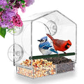 Window Bird Feeder for Outside with Strong Suction Cups, Fits for Cardinals, Finches, Chickadees etc. - style: Big House Style