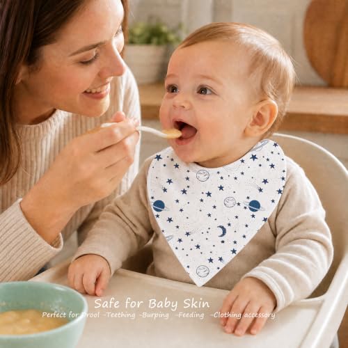 Baby Organic Cotton Teething Cloth Newborn Baby Burp Cloth Bandana Drool Cloth for Drooling Cotton Baby Gifts - color: Space