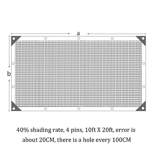 winemana 10x20 FT Garden Shade Cloth Black Mesh Tarp with Grommets | 40% Resistant Sun Shade Netting, for Greenhouse Plants Growing, Pergola Chicken Coop Cover - size: 40%-10 FT x 20 FT
