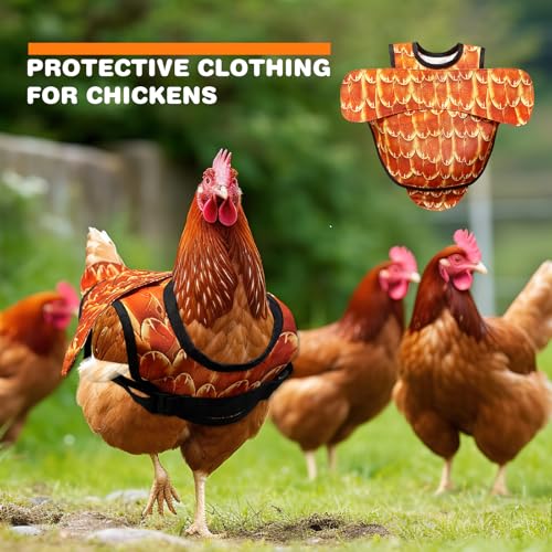Hen Apron Chicken Saddle for Hens, Extended Shoulder Protection, Adjustable Straps, Anti Pecking & Rooster Mating Protection, Durable Feather Back Protector for Laying Hens(Yellow) - color: Yellow