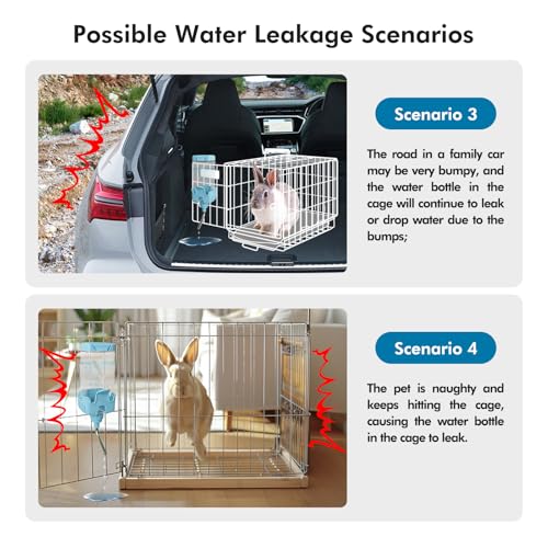 Vannon Small Pet Water Bottle, 25oz Top-Fill Cage Water Dispenser, Blue | Top-fill small pet water bottle with a spring-free stainless steel nozzle for everyday hydration and easy refills. - color: Blue, size: 25oz