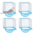 4 Pack Bird Hatching Nest Canary Cage Breeding Nest Parrot Shelter Bowl Pearl breeding Box with Barbed Wire Partition