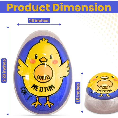Iconikal 2-Pack Chick Egg Timer Color Changing Soft Medium Hard - color: Blue Chick