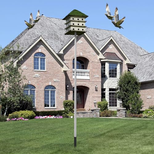 Tandefio 15 ft Telescoping Purple Martin House Pole with Ground Socket Heavy Duty 3-Section Telescoping Pole Purple Martin Bird House Heavy Duty Accessories(1 Pcs) - size: 15 ft