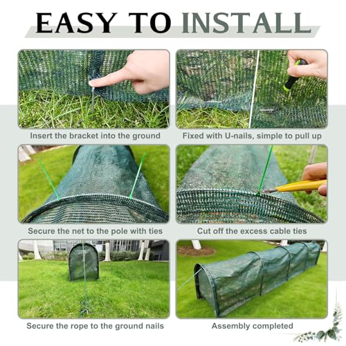 Foldable Chicken Tunnel – Instant Setup, No Assembly Required, 157 Inch Portable Chicken Run for Yard, Expandable Outdoor Tunnel (157 * 30 * 24 inches)