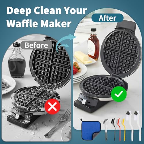 Waffle Maker Cleaner, Mini Waffle Maker Cleaning Brush for Clean Cookie Crumbs, Kitchen Cleaning Brush Kit for Belgian Waffle Maker Flip, Non-Scratch & Deep Clean Waffle Makers Cleaning Tool
