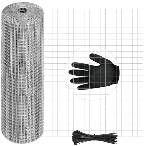 16in x 50Ft Hardware Cloth Hot-Dip Galvanized Welded Wire Mesh - Heavy Duty 3/4inch 23 Gauge Chicken Wire Fencing for Garden, Chicken Coop, Rabbit Cage, Rodent & Predator Protection - size: 16in x 50ft