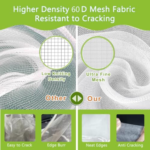 Drawstring Blueberry Netting for Bushes (2 Pack 5.91×5.25Ft) - Easy Install Reusable Garden Netting, Protective Mesh for Fruit Trees & Tomato Plants, Blocks Birds, Squirrels & Insects - size: 5.91×5.25Ft
