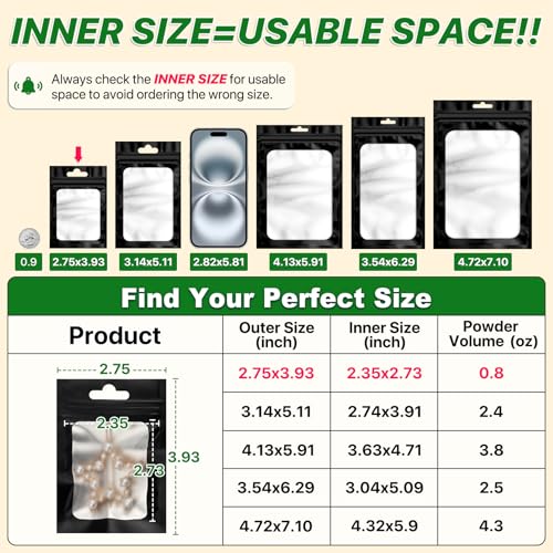ANZNKU 100 Pcs Colorful Mylar Bags, Resealable Smell Proof Small Foil Pouch | 5Colors, 2.75x3.93", Frosted Clear Window, Plastic Packaging Bag for Small Business Candy Jewelry Treat, Seal Zip Baggies - color: 5 Colors -1, size: 2.75×3.93 inches